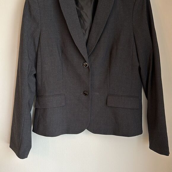 Calvin Klein Women Charcoal gray Blazer suit jacket work professional size 14 - Picture 3 of 11